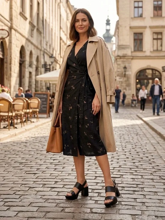 Classic Black Platform Block Heel Sandal - Picture 5 of 11